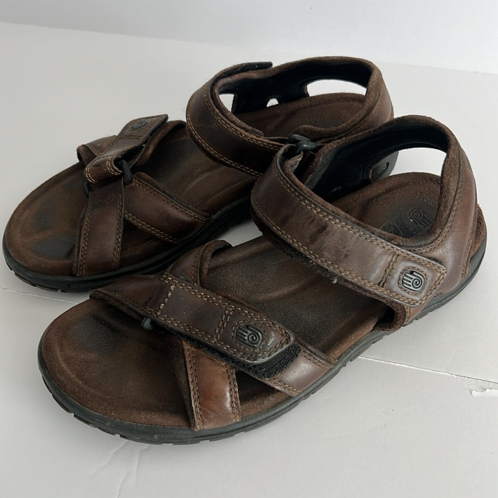 TEVA Brown Leather Open Toe Ankle Strap Sport Sandal Classic Hiking Men 10 M - Picture 2 of 4